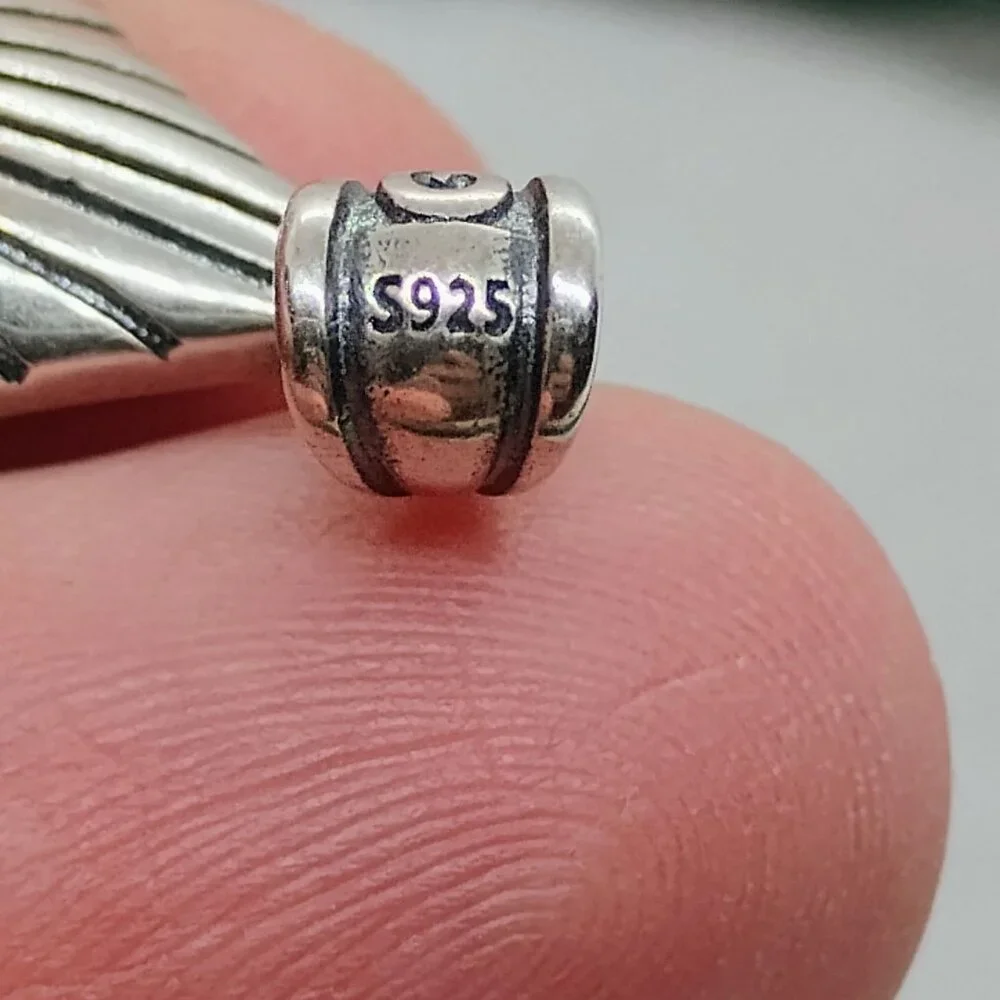 Sterling Silver Pink Conch Shell Diamond Shaped Pendant Unique Design Wide Stamp - Picture 5 of 7